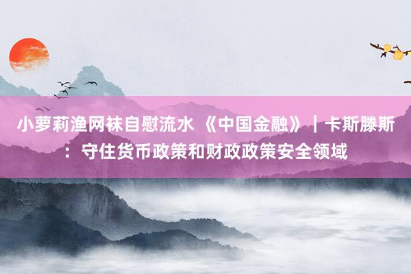 小萝莉渔网袜自慰流水 《中国金融》｜卡斯滕斯：守住货币政策和财政政策安全领域